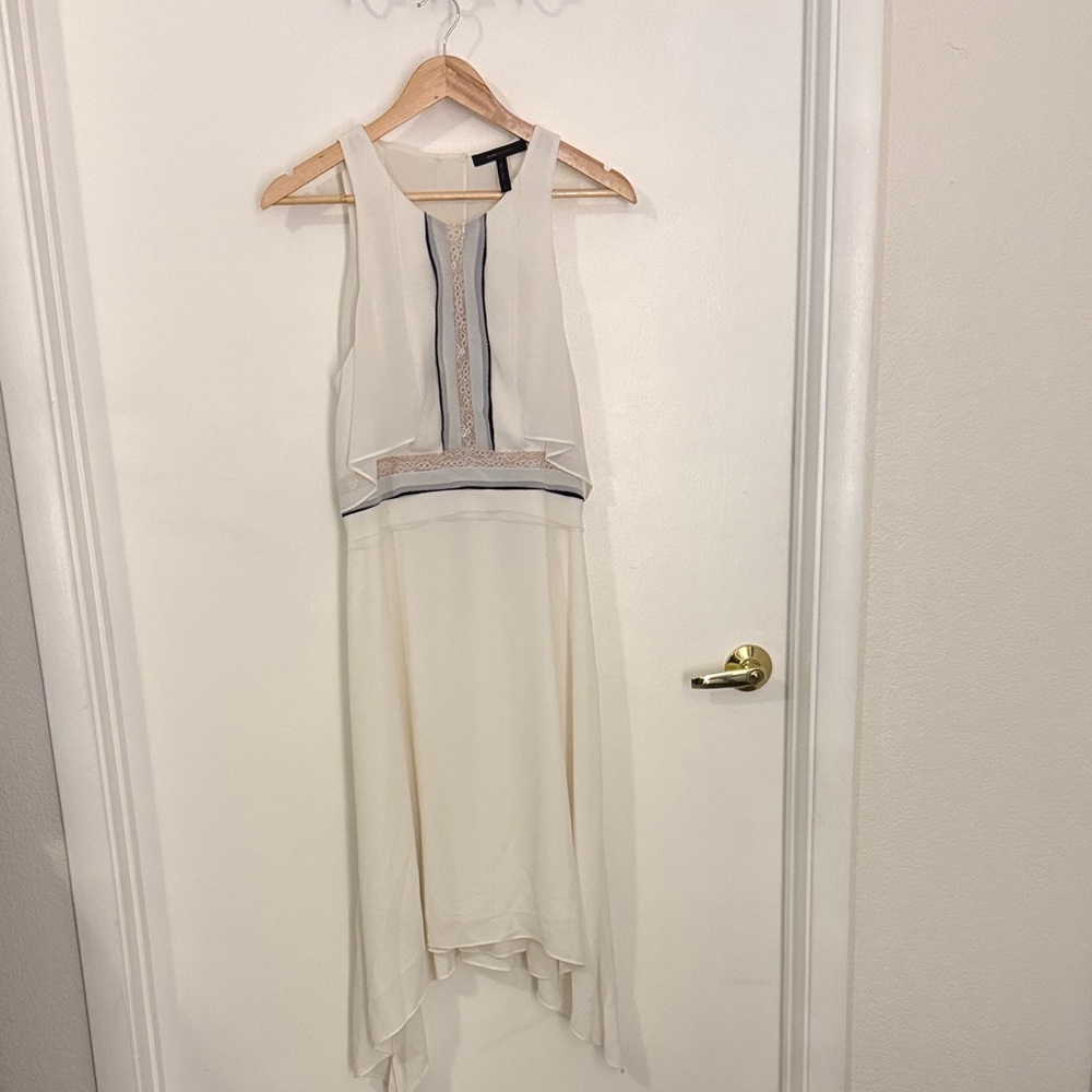 BCBGMaxAzria Elegant Cream High Low Dress